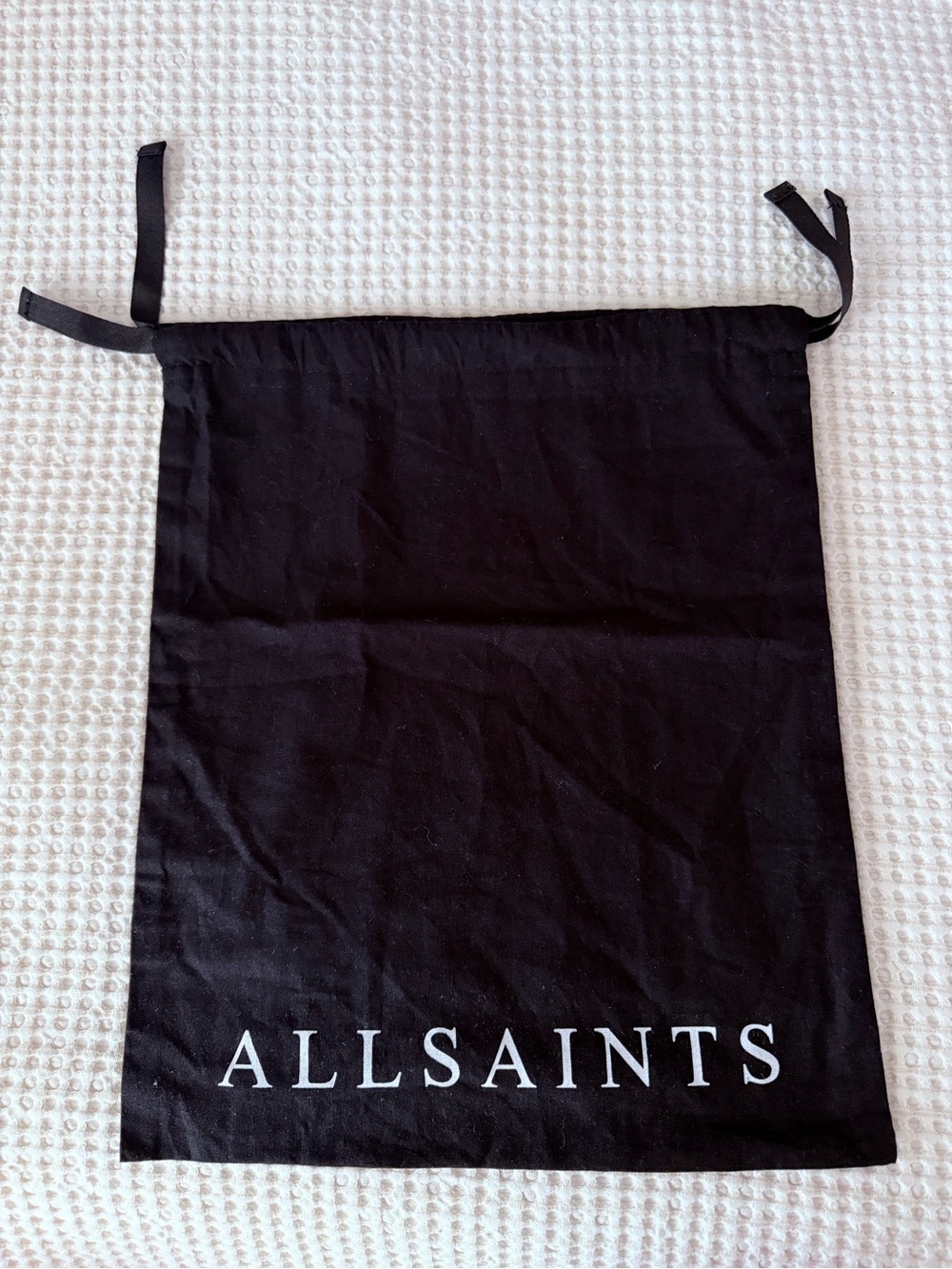 AllSaints Black Drawstring Dust Bag Handbag Shoe Storage Gift Bag 16 x 13